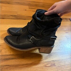 Black Leather Ankle Boots